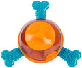 Blue interactive dog chew toy slow feeder with rubber bones for small medium dogs