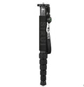 Black carbon fibre SLR camera monopod with six sections extended to maximum 1540mm height