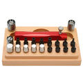 Set of 20 steel watch repair extracting tubes in a storage case for barrel opening and movement repairs
