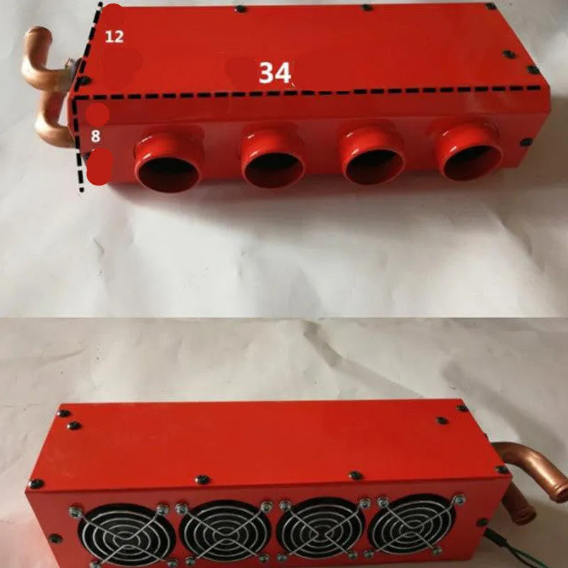 Metal car heater with copper pipes for automotive heating system