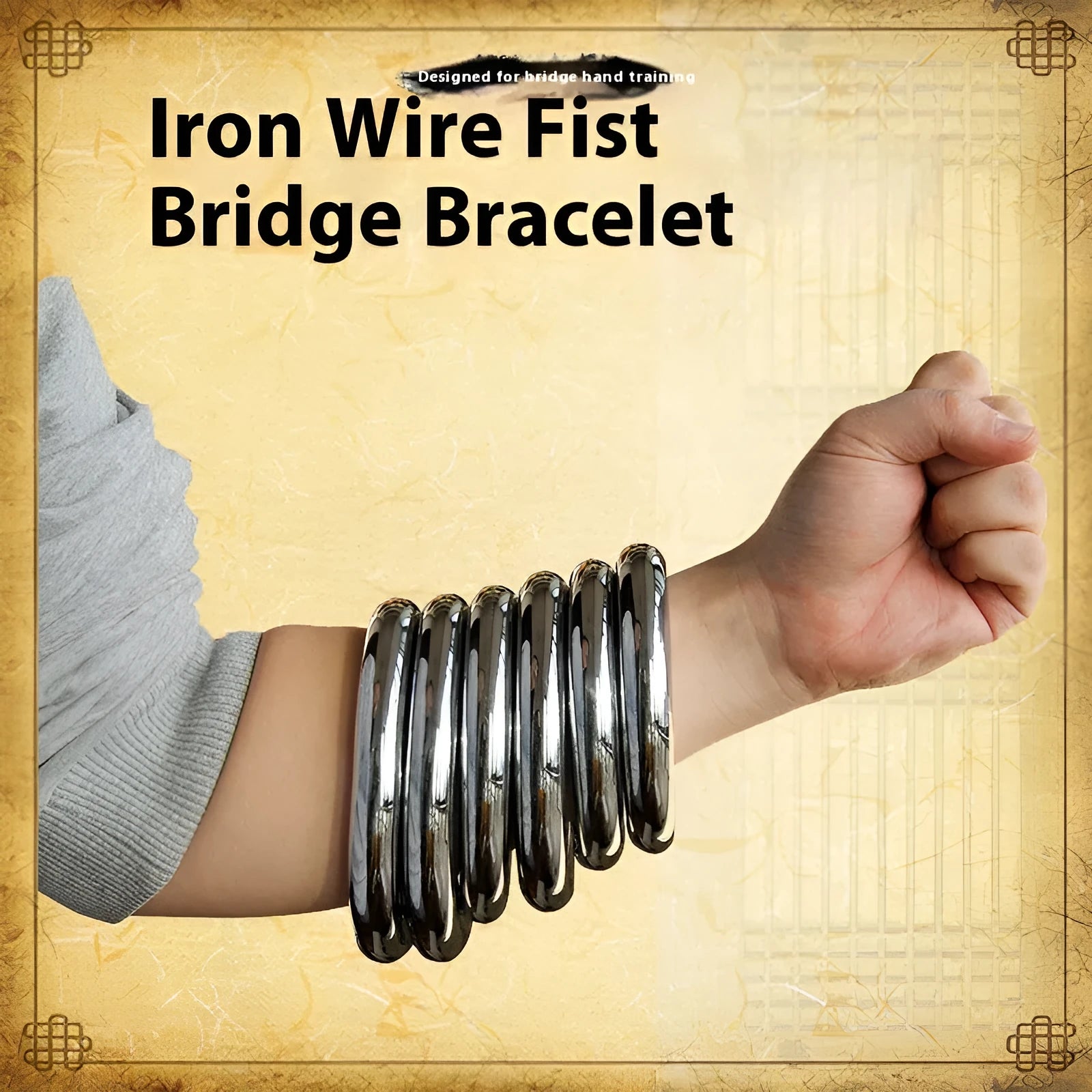 Carbon steel Wing Chun training ring for martial arts strength conditioning.
