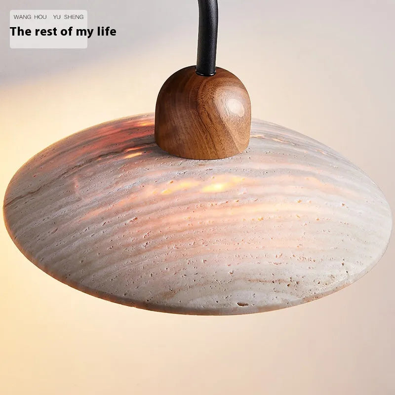 Nordic minimalist LED wall lamp in Black Peach Wood finish with soft decorative light