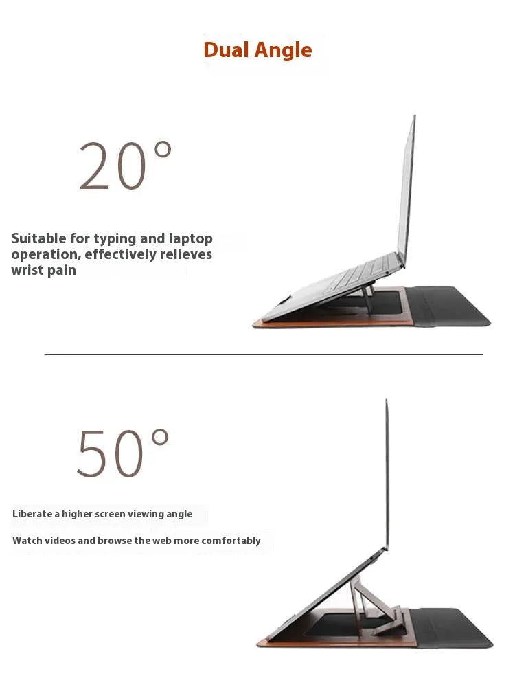 Integrated laptop bag holder with adjustable stand for a 13.3-inch notebook