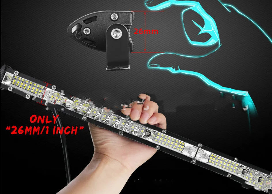 Ultra-thin aluminium alloy LED strip light for vehicle roofs and bumpers in three length options