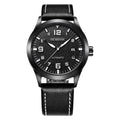 Casual business retro automatic mechanical watch with leather strap and 12mm thickness