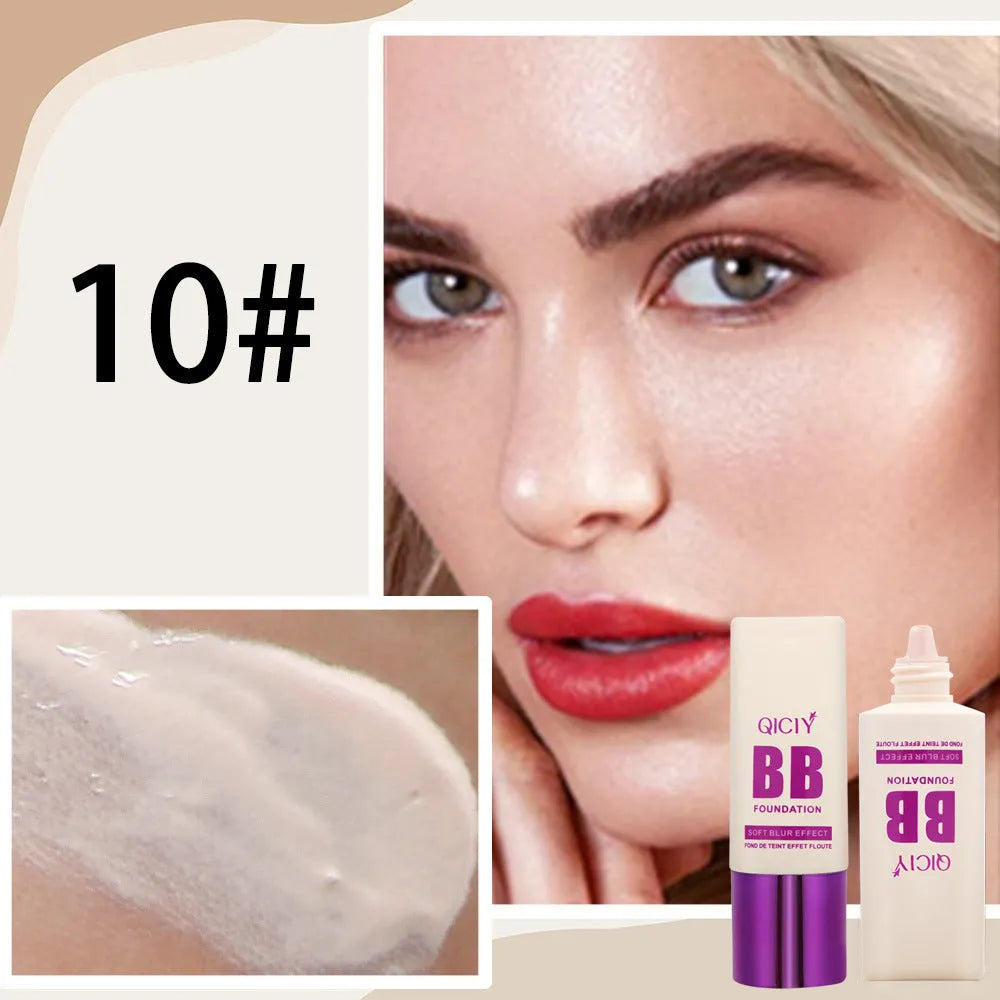 Feeding bottle liquid foundation BB cream with 10 colour options for brightening coverage