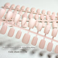 Set of frosted velvet Cat's Eye effect press-on artificial nails in short ladder shapes on a clear background.