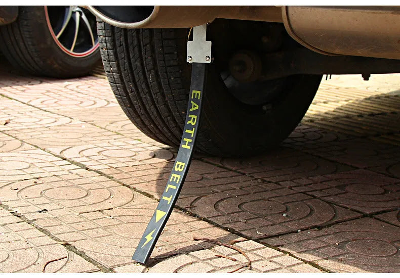 Black rubber-coated car electrostatic grounding chain with copper core, 370mm long