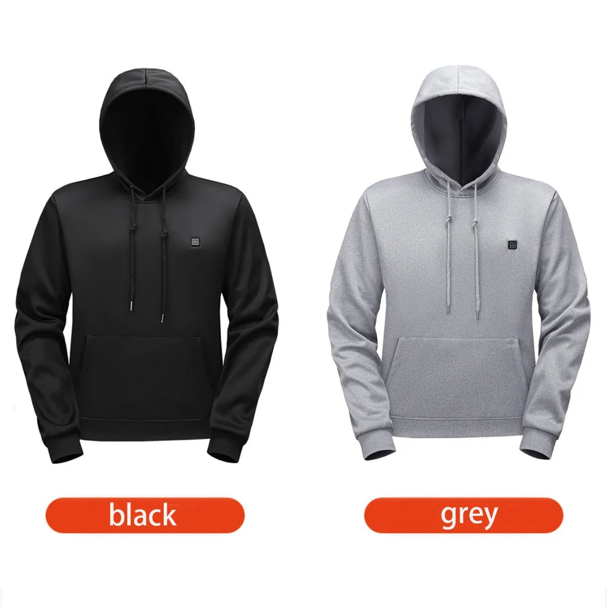 Men's hooded heating sweater black zone 5 cardigan with zipper pockets slim fit long sleeve