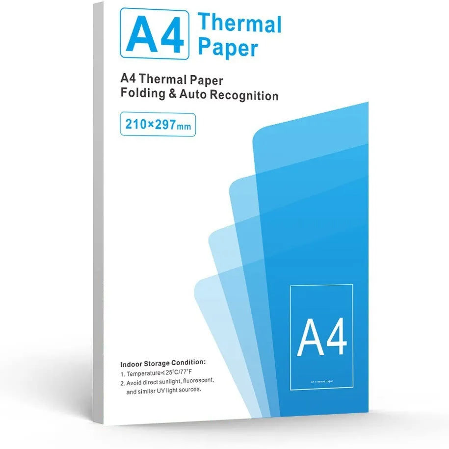 White A4 thermal paper for portable thermal printers with quick-drying thermosensitive coating