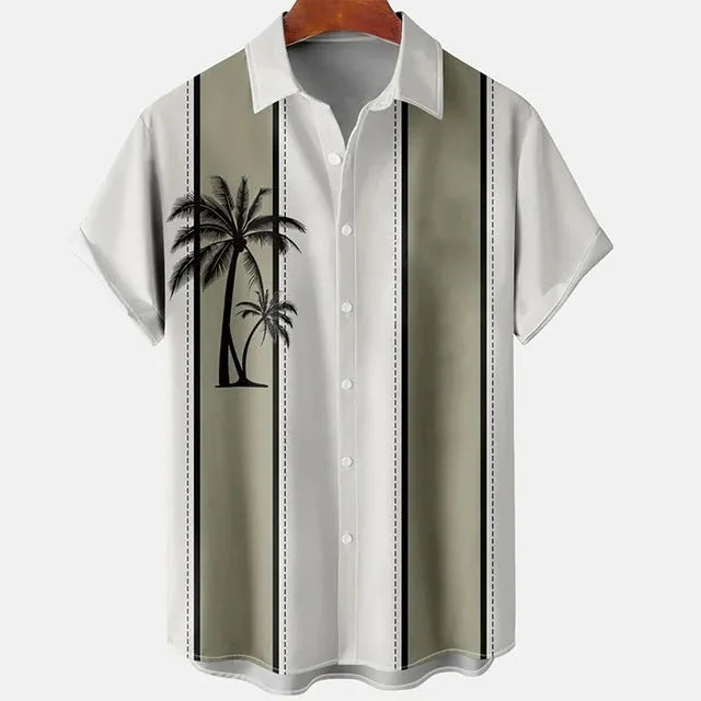Men's slim fit short sleeve shirt with 3D printed floral pattern in various colours
