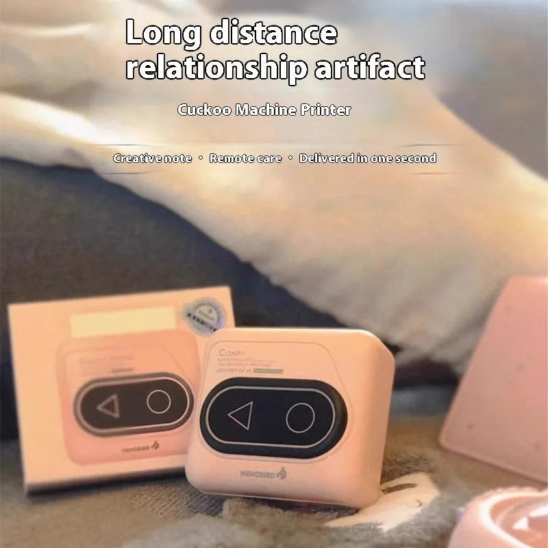 Avocado green Bluetooth mini thermal printer with mobile phone showing printed photo