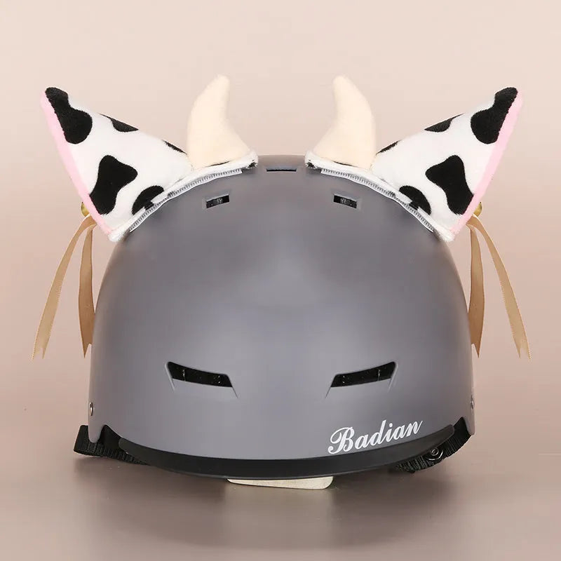 Plush fabric cartoon design helmet cover for motorcycle helmet decoration in medium size