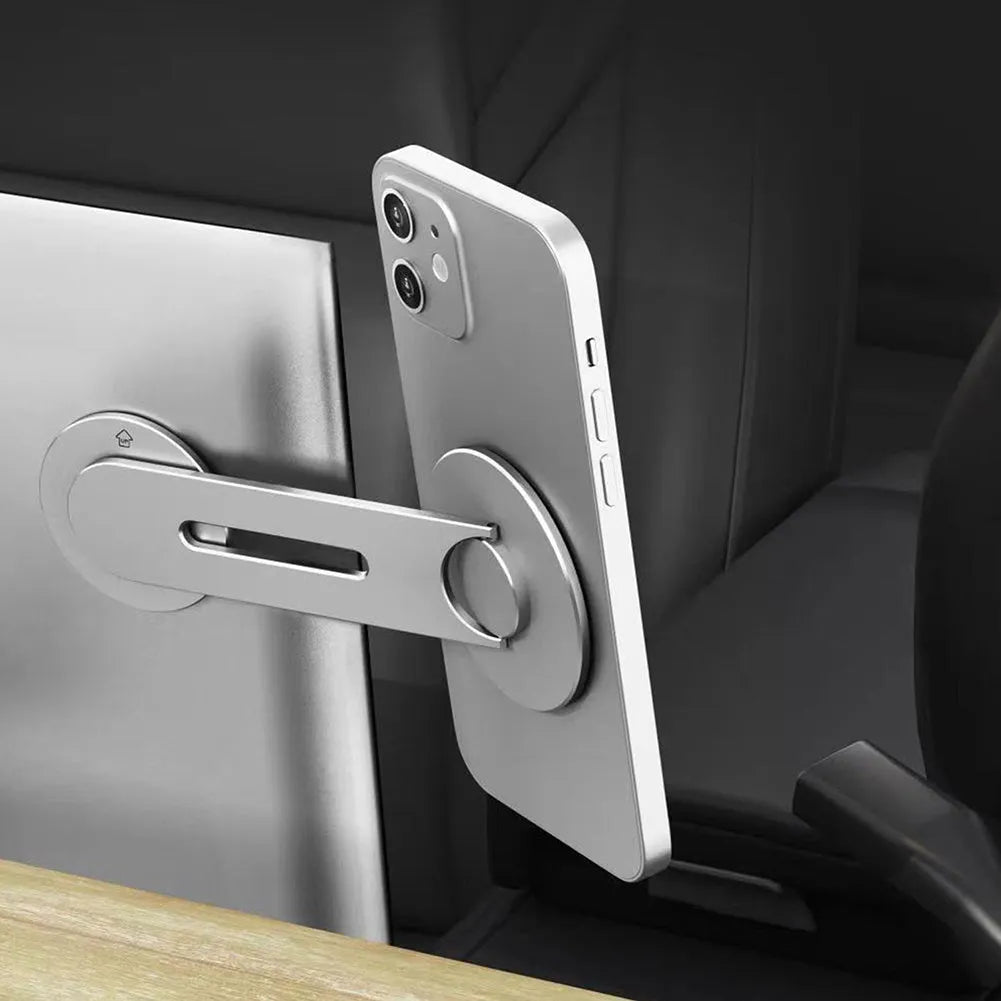 Tesla suspension screen hidden magnetic phone holder with aluminium alloy construction and silicone surface