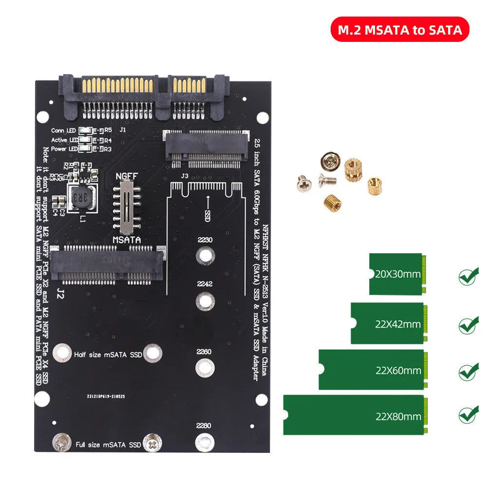 SATA3 to M.2 NGFF SSD conversion adapter card in black or blue colour options