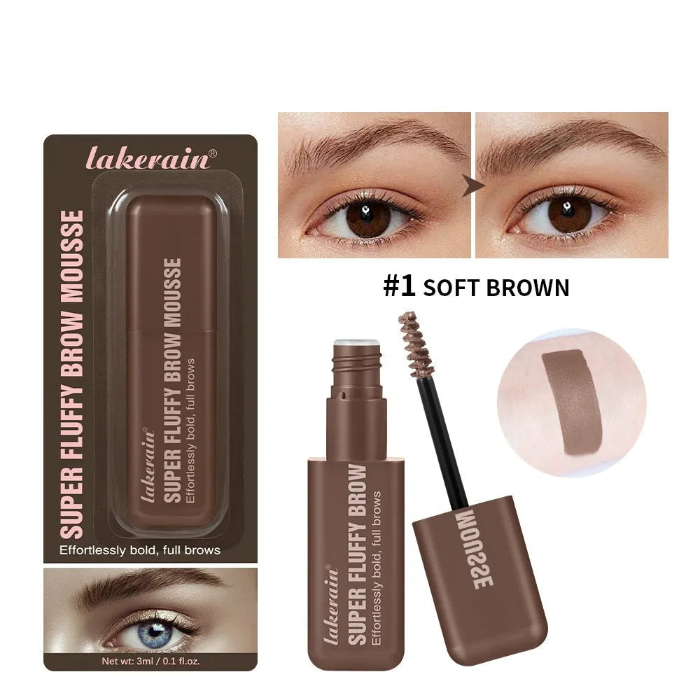 Eyebrow cream mousse for three-dimensional shaping in brown and black shades