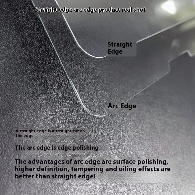 Samsung Galaxy Tab tempered glass screen protector in straight edge and arc edge designs.