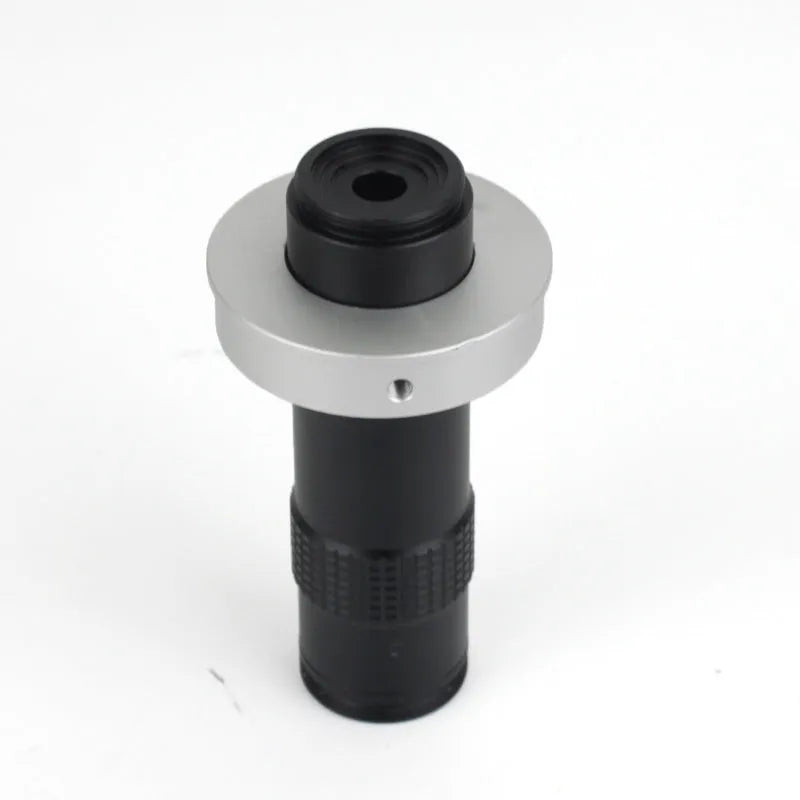 Black cylindrical industrial camera monocular lens for high-magnification inspection