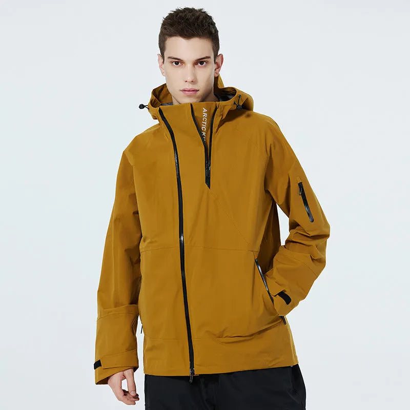 Unisex windproof waterproof ski suit for snow sports in thin double plate design