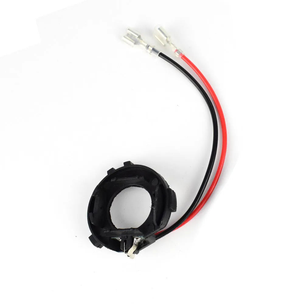 Black H7 LED headlight adapter holder for Volkswagen cars with copper wiring