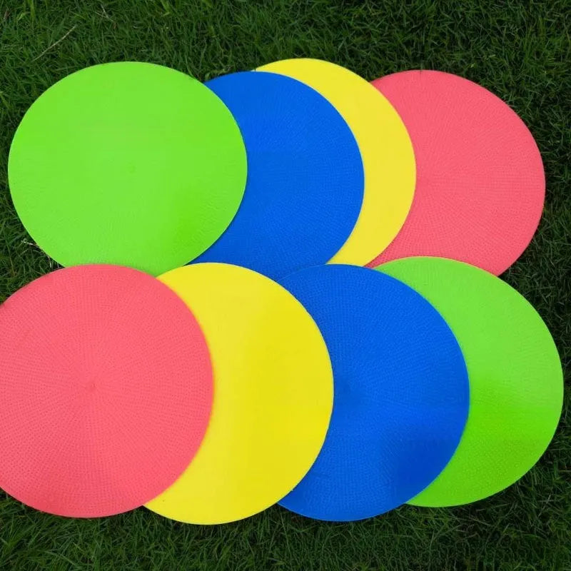 Soft TPE football training target pad with 23cm diameter in multiple colour options