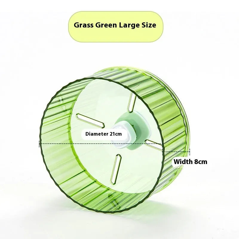 21cm transparent plastic parrot running wheel toy for bird cage exercise.
