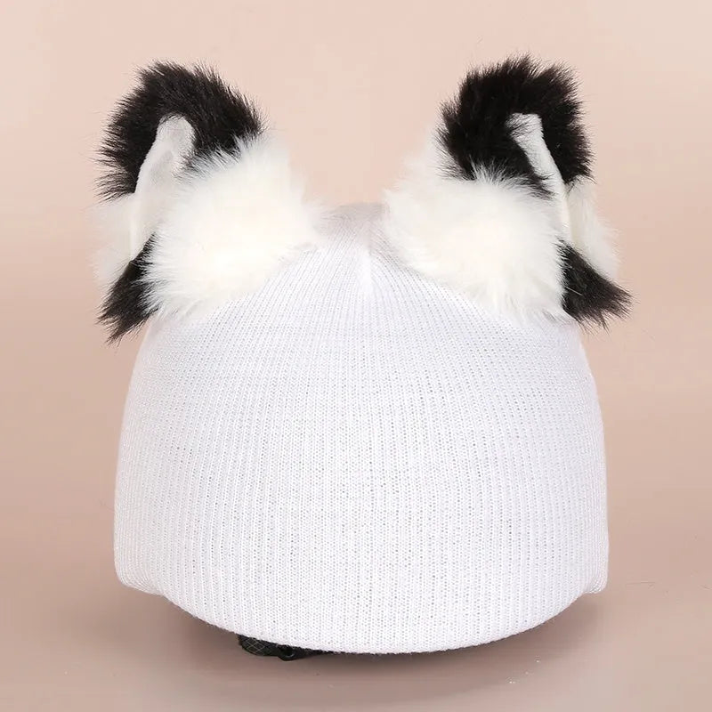Plush fabric cartoon design helmet cover for motorcycle helmet decoration in medium size