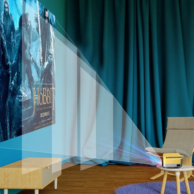Yellow Z6 projector with WIFI Android system front projection LED lens 1024x600 resolution