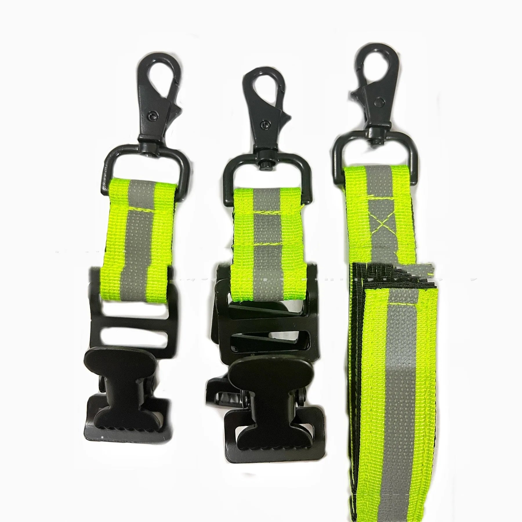 Fluorescent green metal buckle gloves clamp with reflective tape for industrial safety belts