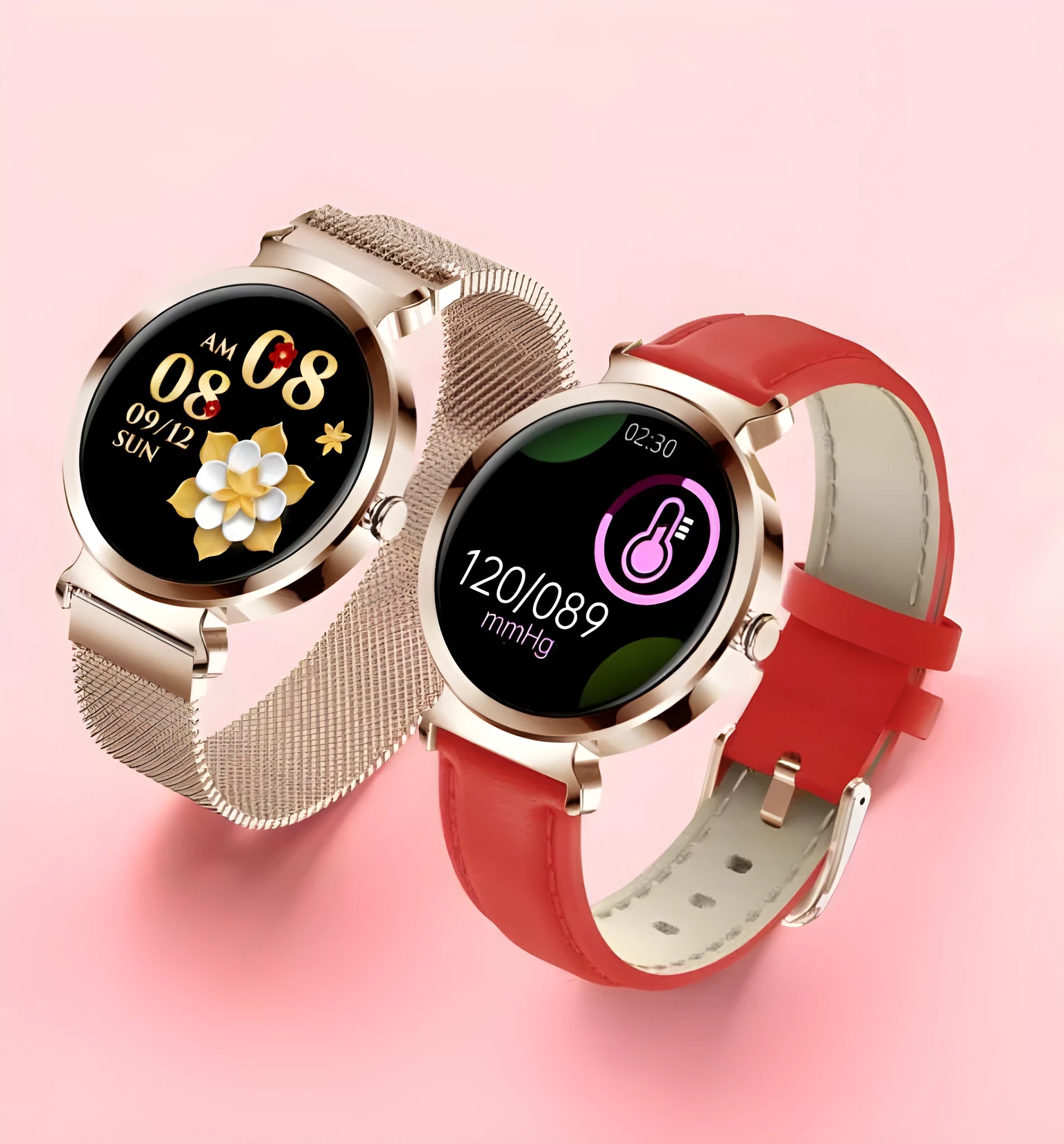 Zinc alloy smart bracelet watch with colour display showing time and notifications