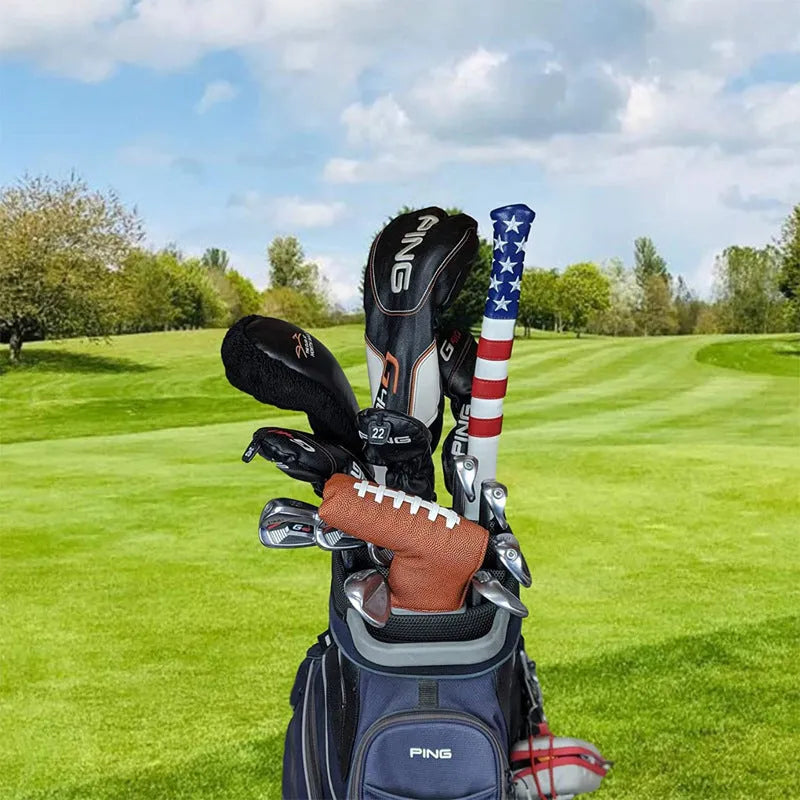 Black PU leather golf club push rod protective sleeve for shaft and handle protection