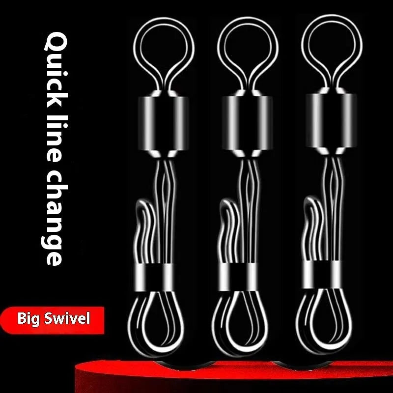 Quick change brass barrel swivel fishing tackle with 8-word ring for fast line changes