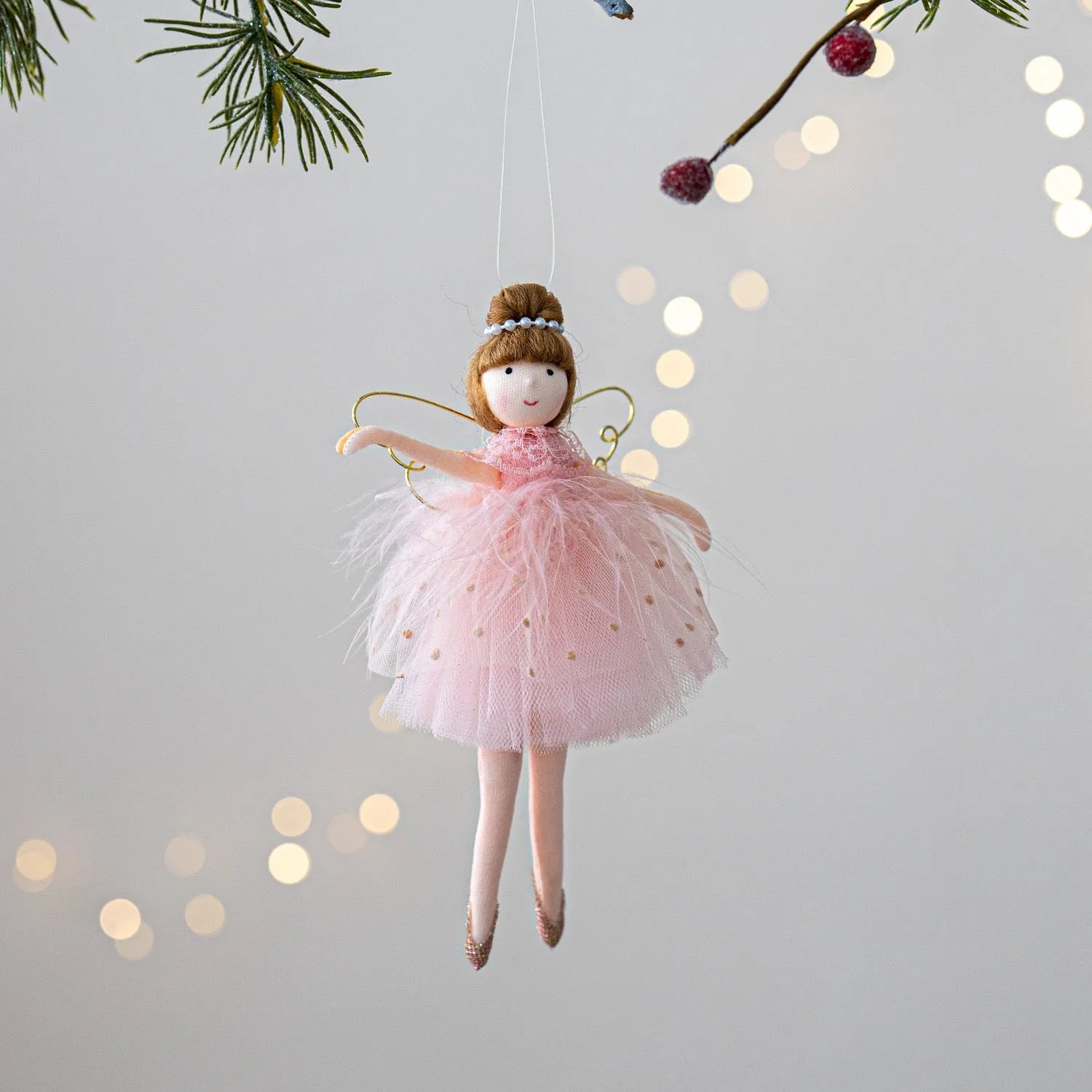 Pink and white cloth ballet girl angel plush doll pendant with modern simplicity design