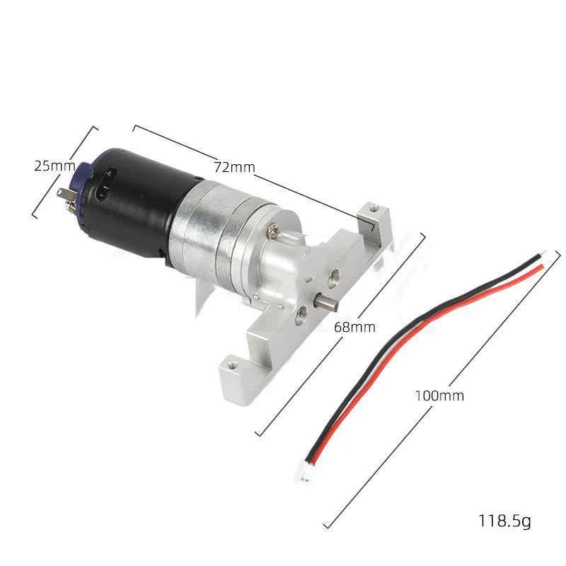 R636S silver D12 full metal gearbox for RC car modification with alloy construction and large torque output