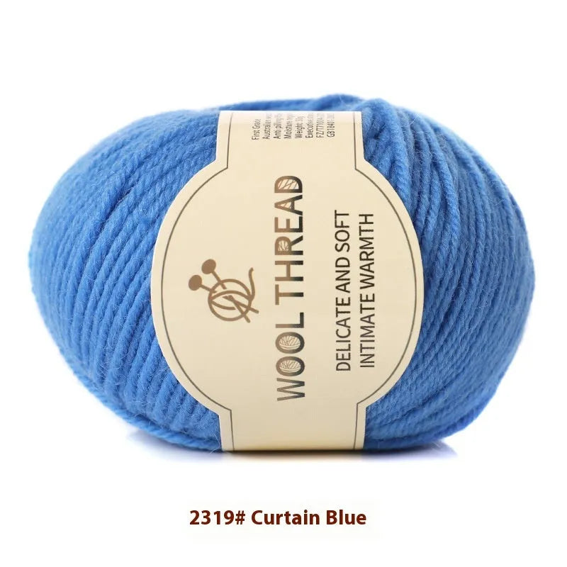Roll of domestic wool knitting yarn for 10 needles in various colours including green, red, and blue