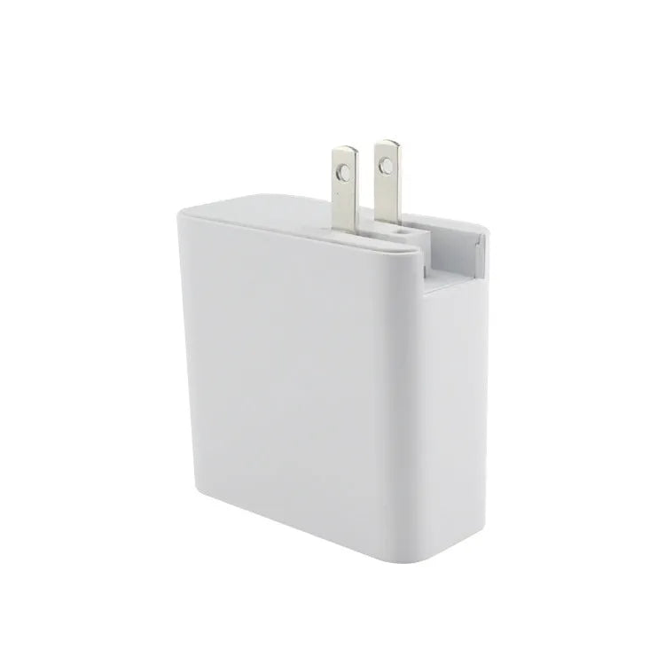 Four-port USB-C PD wall charger with international plug adapters in black or white