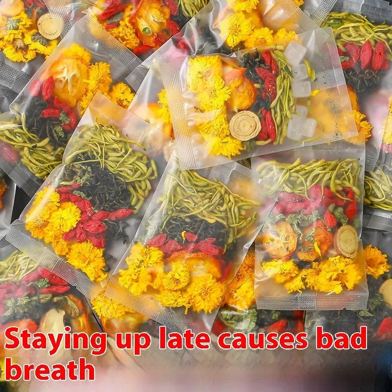 Honeysuckle chrysanthemum herbal tea 150g box with promotional bundle options and free tea cups
