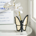 Butterfly design ceramic vase with built-in tissue box holder for living room