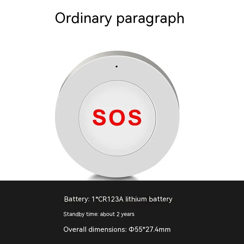 White remote mobile phone alarm emergency button with NB IoT wireless surface-mount design 55x27.4mm