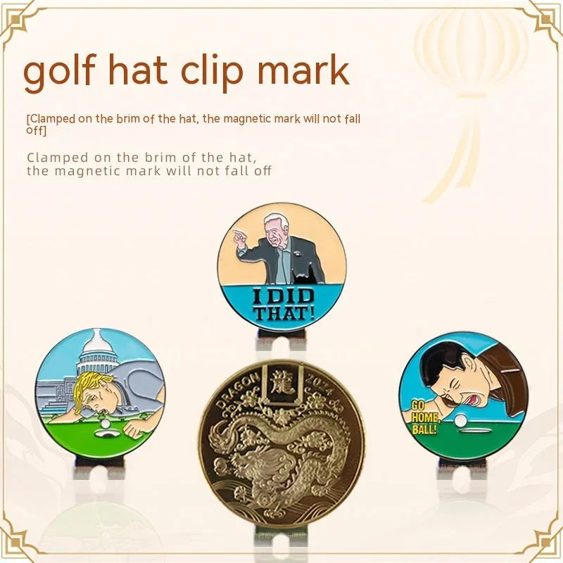 Zinc alloy hat clip featuring personalised dragon year golf accessory design