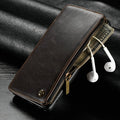 Black PU leather flip phone case for Samsung Note9 showing front cover closed.