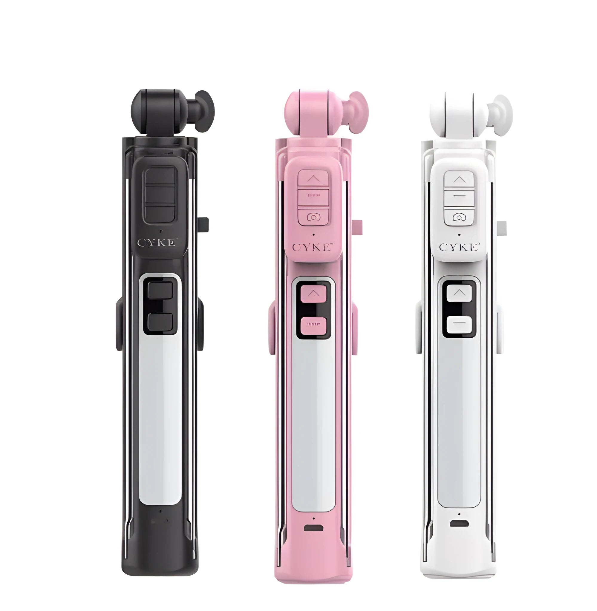 Pocket Video Studio all-in-one kit with ring light and smartphone holder in black, white, and pink colour options