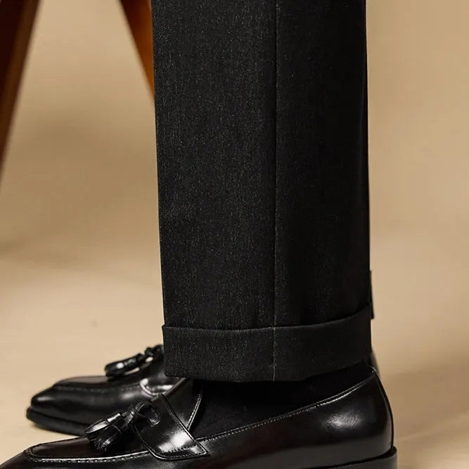 Men's genuine leather tassel loafers in black and coffee colours with pigskin lining