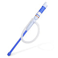 Manual hand pump siphon for fuel and liquid transfer in red or blue colour