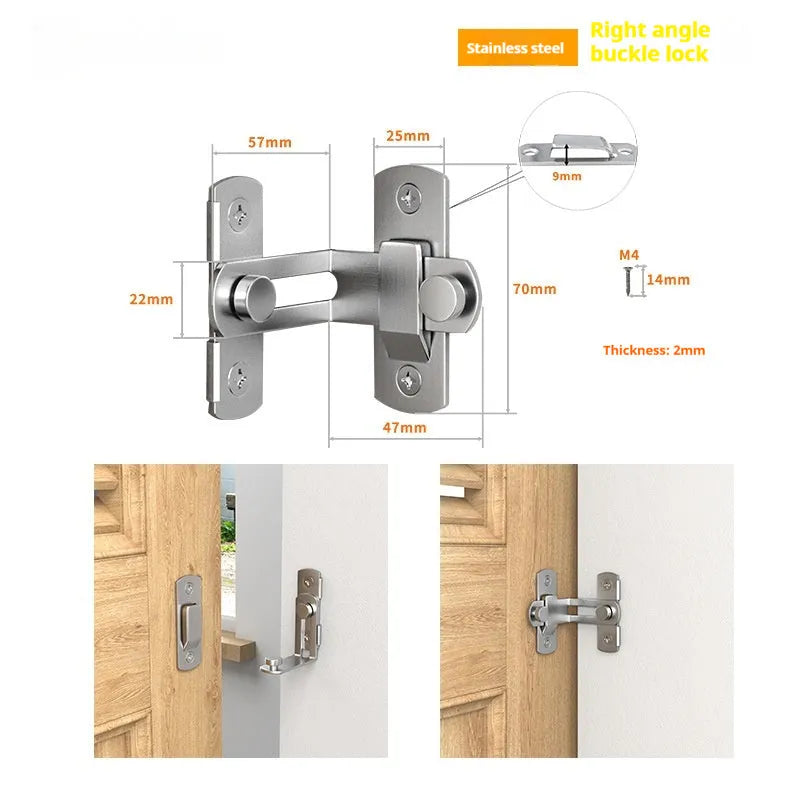 Warehouse sliding door lock with 90-degree hasp in black carbon steel construction