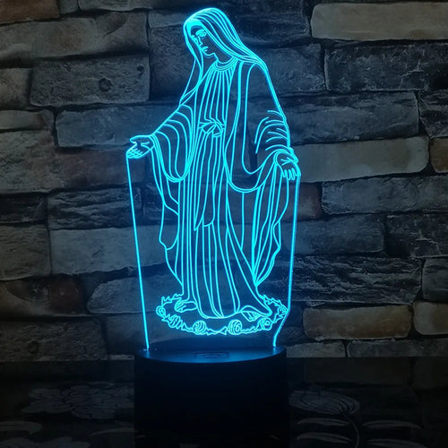 3D stereoscopic dual-ring LED night light with colour changing effects on an ABS base.