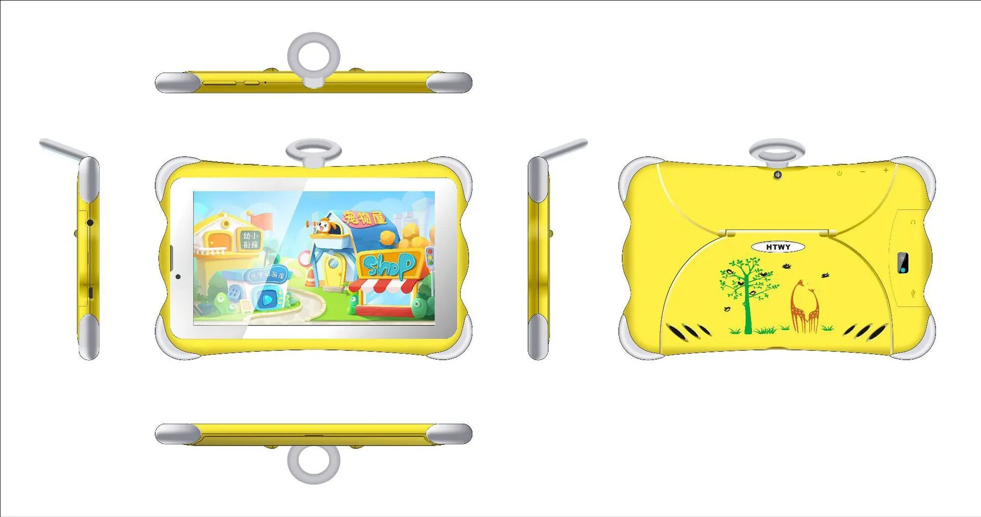 7-inch children's learning tablet in cartoon colours with 3G calling and Bluetooth features