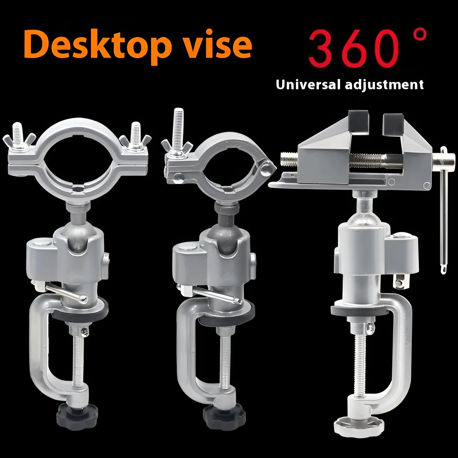 360-degree rotating bracket type clamp-on bench vise made from tungsten steel