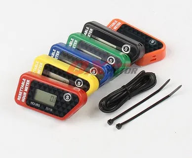 Black YSDS waterproof LCD digital maintenance timer for vehicles and equipment.