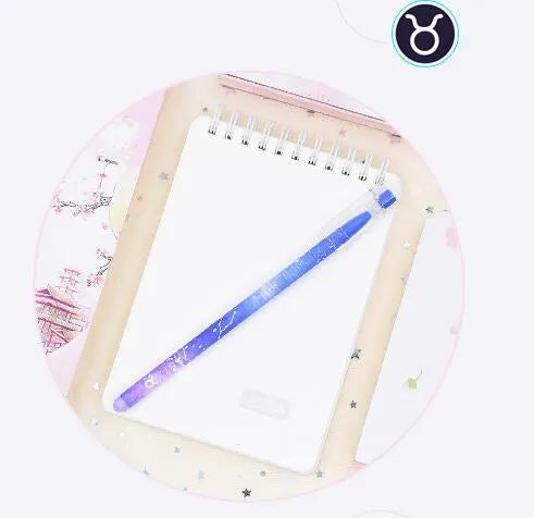 12 quick-drying gel pens with constellation designs in a plastic box